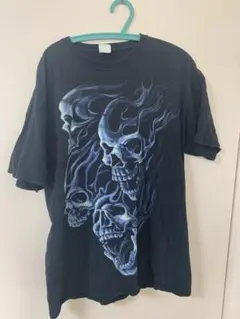 Fruit of the Loom スカルプリント Tシャツ ブラック XL