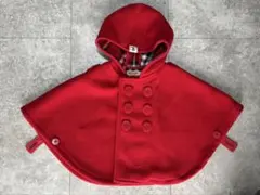 ミキハウス　マント ケープ ポンチョ アウター　赤　フリーサイズ