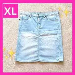 GU レディース　タイトスカート　ボトムス　デニム　ブルー　水色　XL