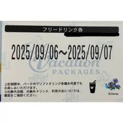 ディズニー　バケパ　フリードリンク券　8/5-8/6　1枚 ディズニーバケパチケット対象ドリンク｜2025年8月最新版｜くま