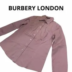 【美品】バーバリーロンドン ノバチェック シャツ ピンク 40 L 綿100%
