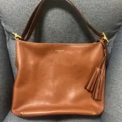 COACH ブラウン ショルダーバッグ タッセル付き