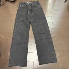 ZARA ブラック ワイドレッグデニム 34