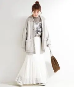 新品タグ付　今季　B.C.STOCK ニットジャケット　ツイード風