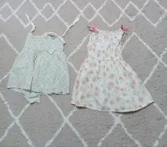 女の子 花柄ワンピース2点セット 80cm