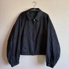 UNIQLO U ジップアップショートブルゾン ブラック S