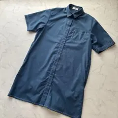 LAGUA GEM 半袖 シャツワンピース ビックシルエット S ブルーゆったりのサムネイル