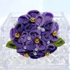 つまみ細工 紫陽花の髪飾り ポニーテールフック 母の日 プレゼント