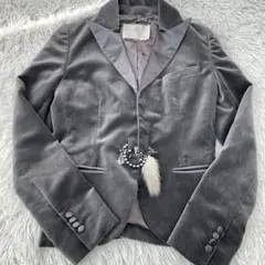 美品 Grace Classジャケット　ベロア　アクセサリー付きのサムネイル