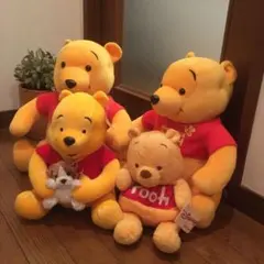 くまのプーさんのぬいぐるみ4個セット