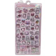 【最短当日発送！】　3Dシール　立体シール　ぷっくり　ウサギ　ピンク　ハート