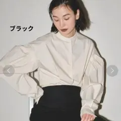 【タグ付き】TODAYFUL タックスリーブブラウス ブラック 2WAYのサムネイル