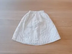 韓国子ども服　アイボリー キルティングスカート 100cm