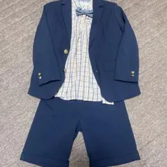 値下げ　3点セット　ネイビー　フォーマル　120cm 蝶ネクタイ付き　半パン