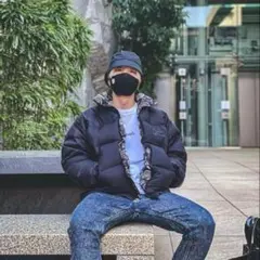 EXAMPLE リバーシブル ペイズリー ダウン ジャケット M 黒×ブラウン
