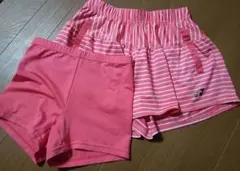 ヨネックス　ピンク ストライプ ショートパンツ　 インナースパッツ付き　Mサイズ