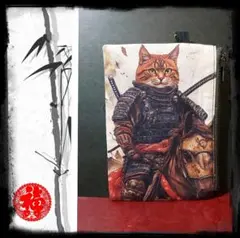 3092 騎馬猫武将 和柄フラットポーチ