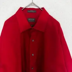 ARROW 長袖シャツ XL 赤 ポプリン クラシックフィット 古着