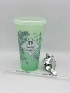 スタバ　ミステリーカラーチェンジングリユーザブルコールドカップ べアリスタ　緑