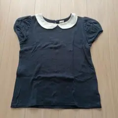ネイビー Tシャツ 白い襟 パフスリーブ