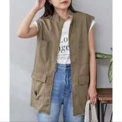 新品　CIAOPANIC TYPY リネン混スタンドZIPミリタリーベスト