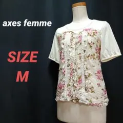 axes femme　アクシーズファム　花柄カットソー　フリル　半袖　Mのサムネイル