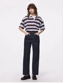 GU ハイライズストレートジーンズ　ネイビーMサイズ