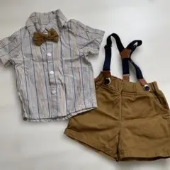 フォーマル スーツ 4点セット カーキ サスペンダー ネクタイ 男の子