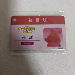 たべっ子どうぶつLAND 社員証 かば