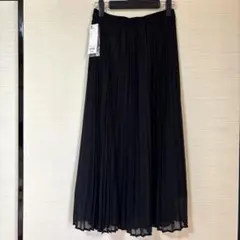 プリーツロングスカート　ブラック