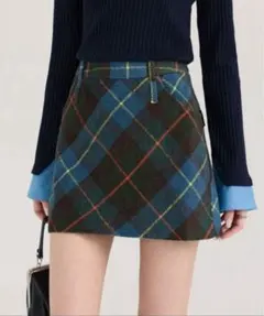 チェック柄タイトスカート