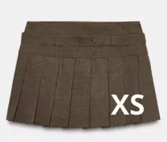 ZARA ベルト付きボックスプリーツスカート xs