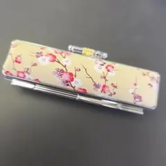 花柄印鑑ケース クリーム色