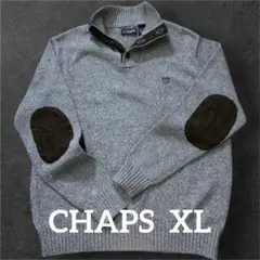 CHAPS グレー コットンハイネックボタンセーター XL