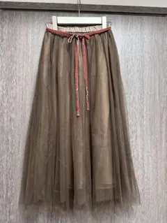 ジルバイジルスチュアートのドットドビーロングプリーツスカート