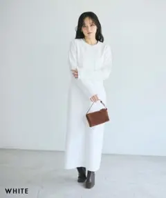 basementonline クルーネックニットマキシワンピース