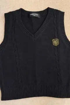 【COMME CA ISM】フォーマル向き/黒 Vネックベスト 90cm