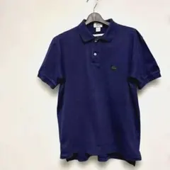 LACOSTE ラコステ Vネック ポロシャツ ネイビー ブルー - メルカリ