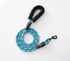 5-70.犬用ナイロンリード 青と黒のストライプ 1.5m