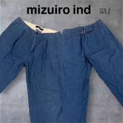 mizuiro indコットンリネンワイドデニム　シンチバック　サイズ2 日本製のサムネイル