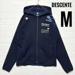DESCENTE トラックジャケット　ロゴ　フード　　プリント　ネイビー　『M』のサムネイル