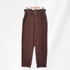 【WEGO】ウィゴー ハイウエスト ペーパーバックマムパンツ ブラウン L