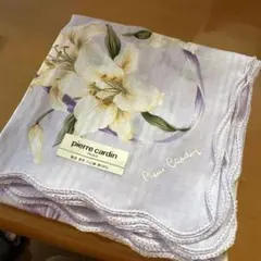 pierre cardin 花柄ハンカチ 薄紫