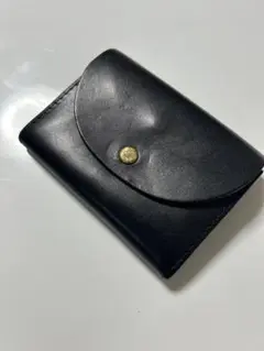 【美品】栃木レザー 2つ折り コンパクトウォレット ミニ財布