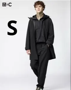 美品☆UNIQLO タックワイドテーパードパンツ　ブラックS