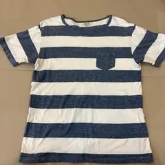 M2SQUARED ボーダー ポケットTシャツ ネイビー Lのサムネイル