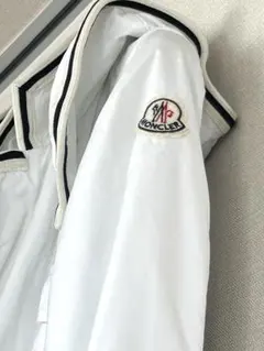 MONCLER ホワイト フード付きジャケット ナイロン