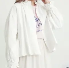 サマンサモスモス　フリル襟ジャケット　ホワイト　新品未使用