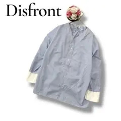 Disfront ディオスフロント　レディース　長袖ストライプシャツ　ブルー　M