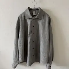 Casper John イミテーションヒュージウールシャツ グレーストライプ